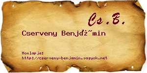 Cserveny Benjámin névjegykártya
