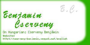 benjamin cserveny business card